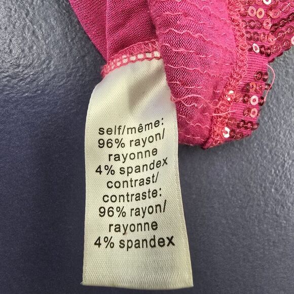 Studio Y Women’s Y2k Tank Top SZ Small Fuchsia Sequence (A30) - Picture 2 of 5